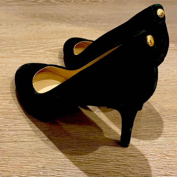 Vintage velvet black heels - Picture 2 of 3
